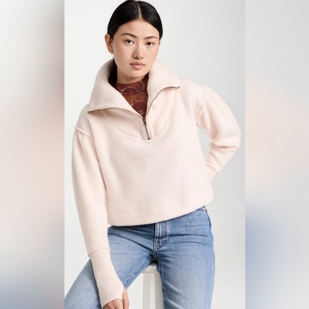 Free People Poppy Pullover Fleece Zip Jacket - Picture 1 of 6